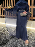 Gleaming Three‑Piece Luxe Abaya Ensemble