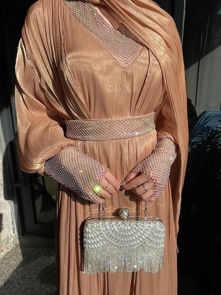 Radiant Four‑Piece Luxe Chiffon Abaya Collection