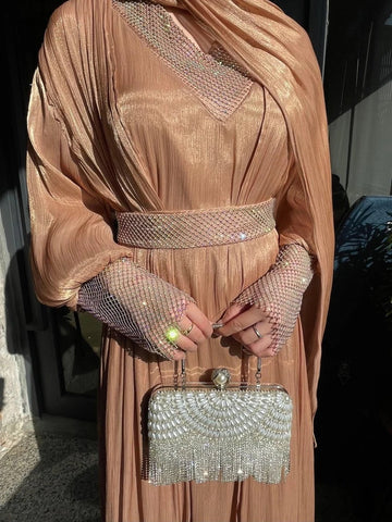 Radiant Four‑Piece Luxe Chiffon Abaya Collection