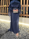 Gleaming Three‑Piece Luxe Abaya Ensemble